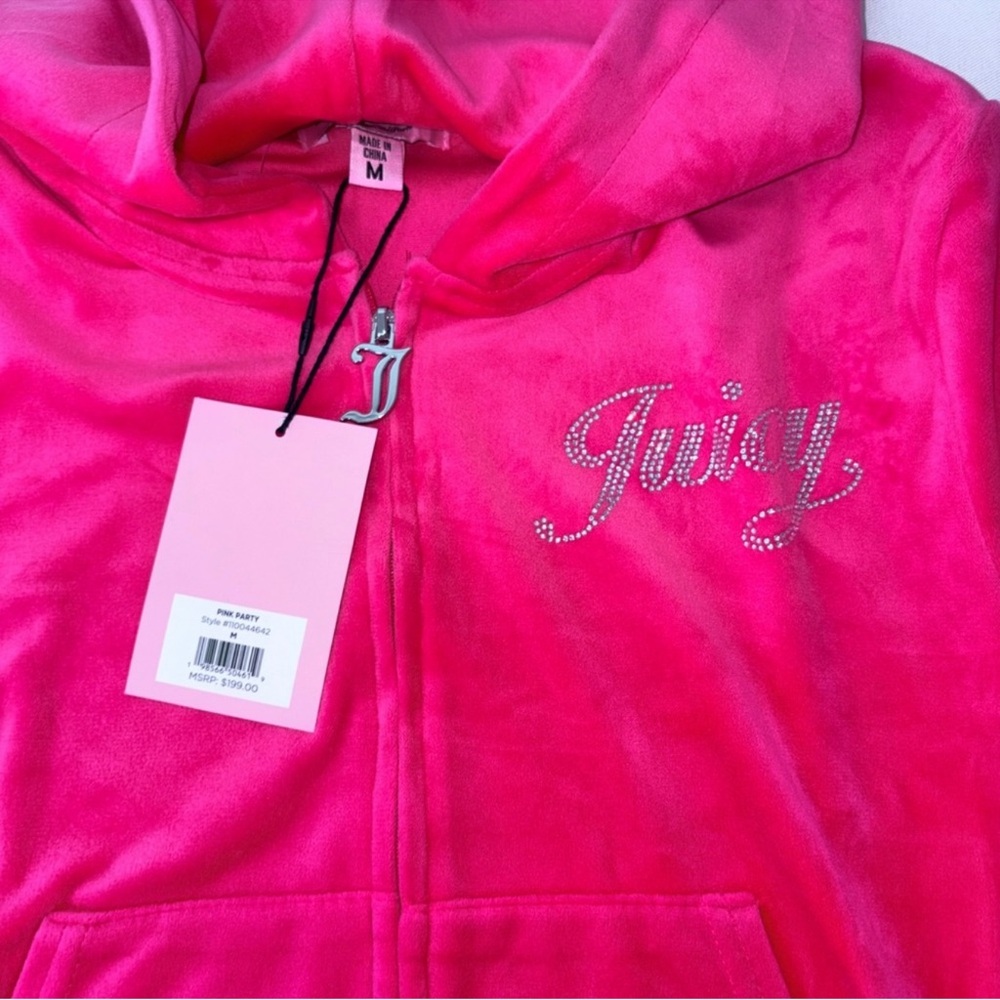 Juicy Couture Fuchsia Velour Zip-Up Hoodie